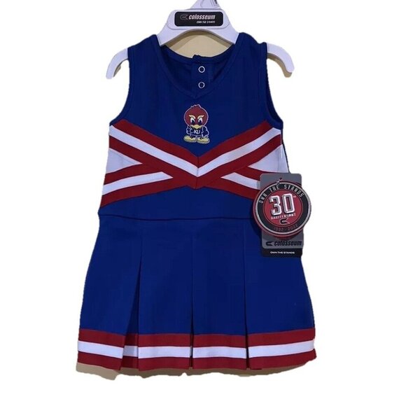 Kansas Jayhawks Cheer Dress Colosseum 6-12 M New - Picture 1 of 6